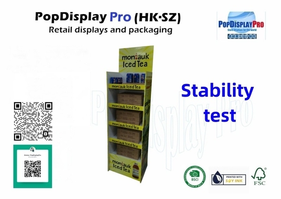 Paper Retail Cardboard POS Display for Iced Tea Beverage Drinks at Instore Retail