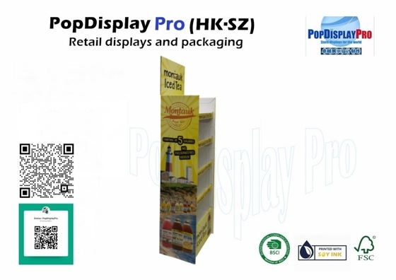 Paper Retail Cardboard POS Display for Iced Tea Beverage Drinks at Instore Retail